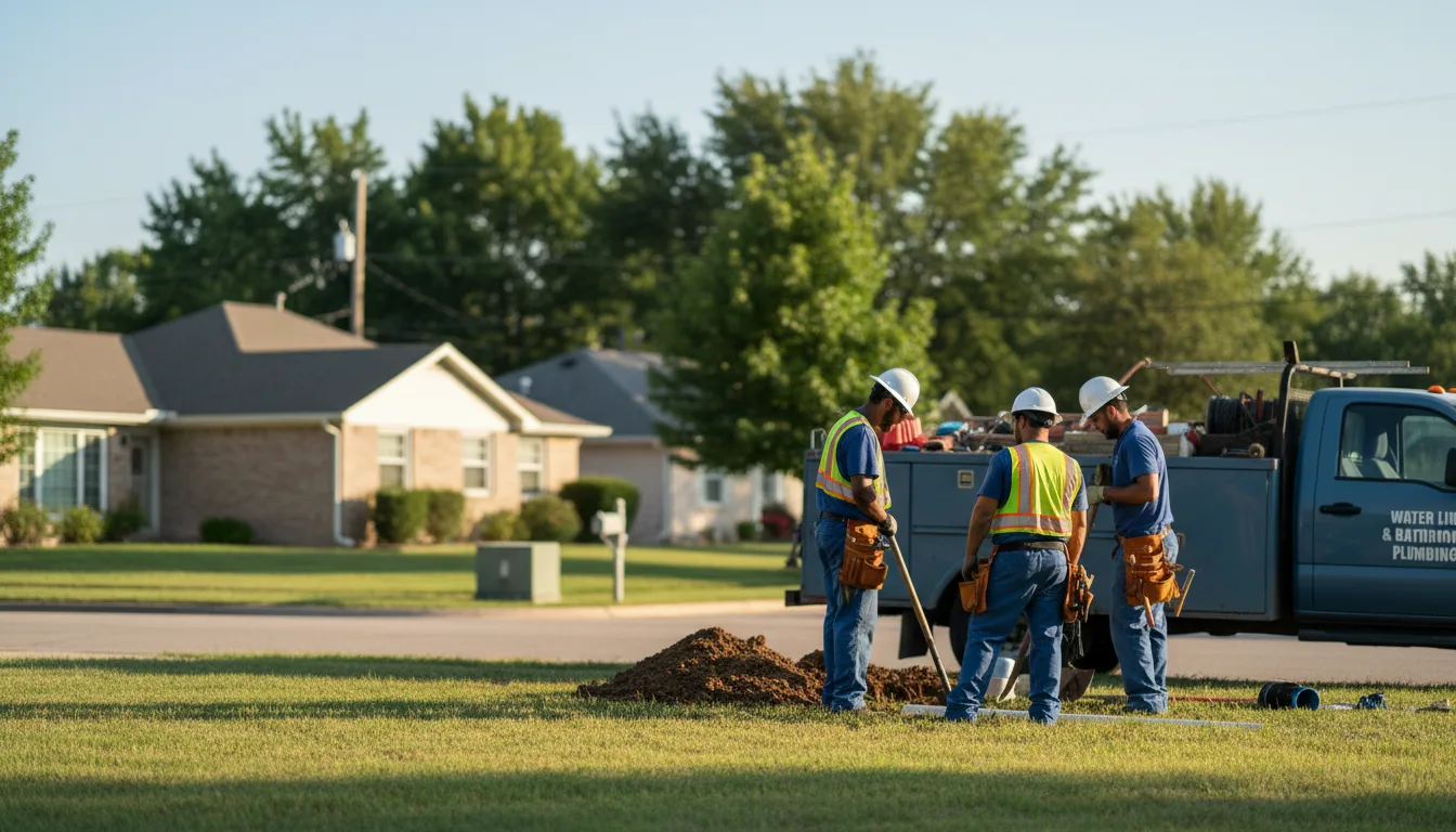 Residential water line and bathroom plumbing service in Newark, MO